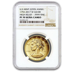 American Liberty - U.S. Mint 225th Anniversary1 oz Gold 2017 Proof High Relief NGC PF70 Ultra Cameo