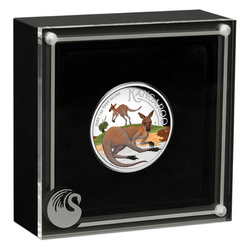 Australijski Kangur kolorowany 1 uncja Srebra 2025 Proof High Relief