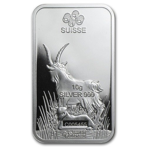 10 gram Bar Silber Lunar Jahr der Ziege