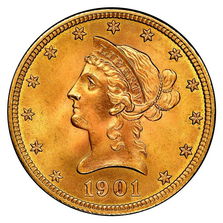 Liberty Head $10 Oro 1901