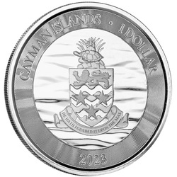 Cayman Islands: Loggerhead Turtle 1 uncja Srebra 2023 Prooflike