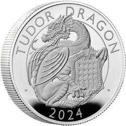 The Royal Tudor Beasts: The Tudor Dragon 2 oz Silver 2024 Proof