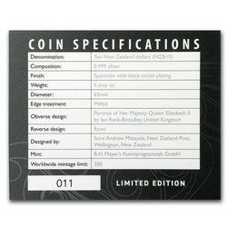 Kiwi 5 onces d'argent 2020 (recouverte de nickel noir)