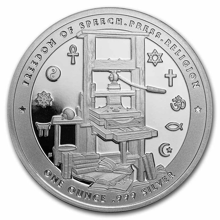 A szabadság alapítói: Benjamin Franklin - Szólásszabadság 1 uncia ezüst 2022