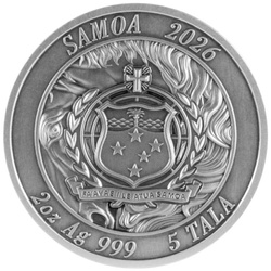 Ezüst érme Samoa: The Journeying Steed színezett 2 uncia ezüst 2026 Antiqued
