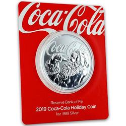 Fiji: Fiji Coca-Cola Santa 1 oncia d'argento 2019 Holiday Coin Slab