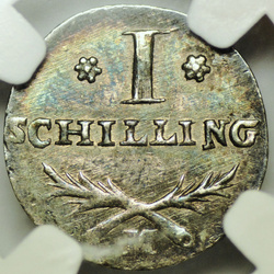 Orașul Liber Gdańsk Șeląg din Gdańsk Argint 1808-M NGC MS62