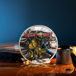 Îles Cook : Iron Maiden – Piece of Mind colorée 2 onces d'argent 2023 Proof Ultra High Relief
