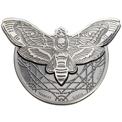 Tanzania: Death's-head Hawkmoth 2 uncje Srebra 2018 Proof 