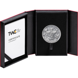 Kamerun: Bible Stories: Siedem Dni Stworzenia 2 uncje Srebra 2024 High Relief Antiqued Coin