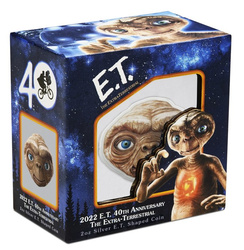 Niue : E.T. colorée - 40e anniversaire du film 2 onces d'argent 2022 Shaped Coin