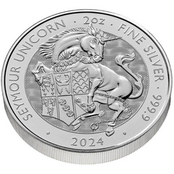 The Royal Tudor Beasts: The Seymour Unicorn 2 oz Silver 2024