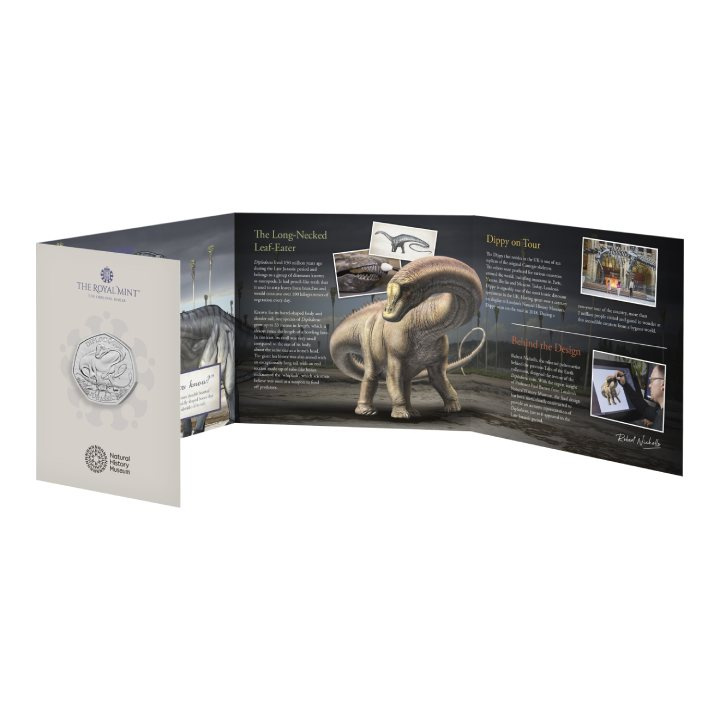 Dinosaurs: Iconic Specimens - Diplodocus 50p Cupro-Nickel 2024