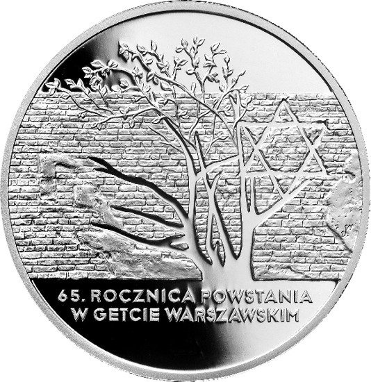 65° anniversario della rivolta del ghetto di Varsavia 20 zł 2008 Proof