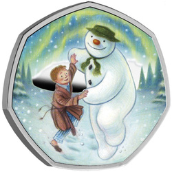 The Snowman coloured Silver 2023 Proof 