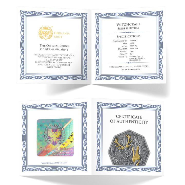 Witchcraft - Seeress Ritual 1 oz Silber 2023 Gilded Antiqued Coin