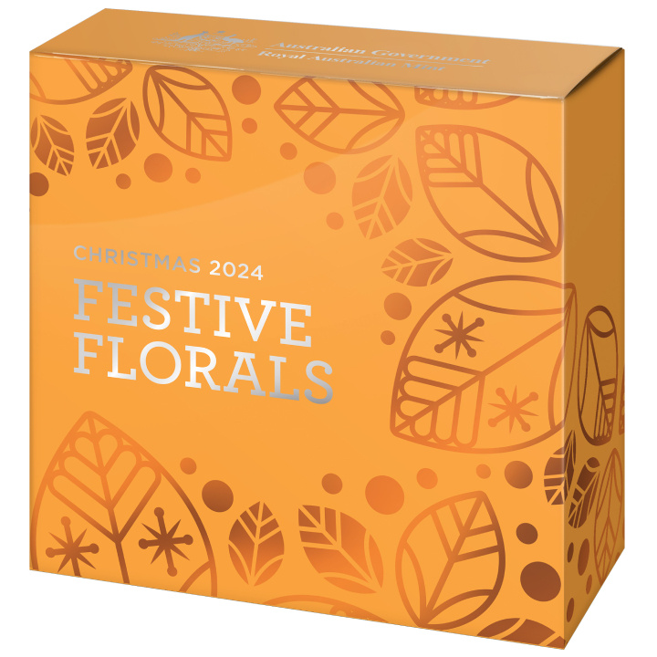 Christmas Decoration - Festive Floral kolorowany 50c Srebro 2024 Proof
