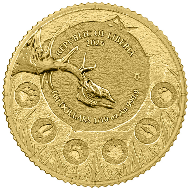 Goldmünze Germania Mint: Megafauna - Riesenhirsch 1/10 Unze Gold 2026