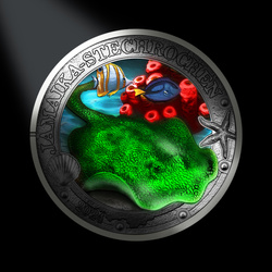 Yellow Stingray kolorowany 3 Euro Miedź 2024