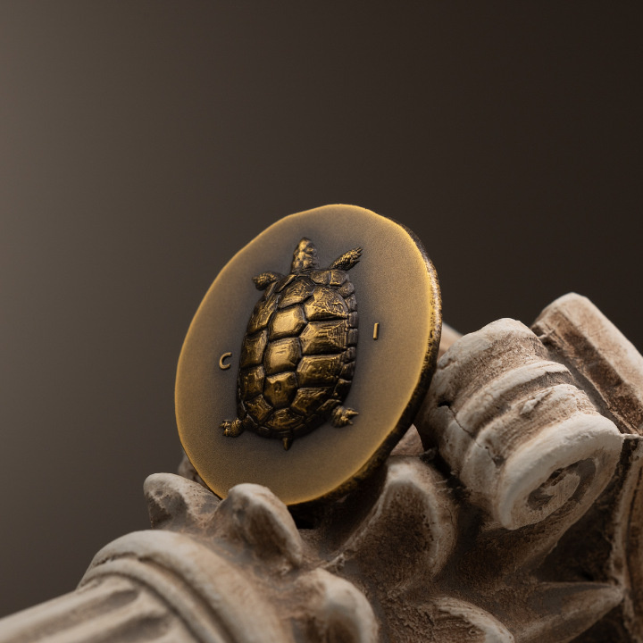 Cook Islands: Tortoise 1 oz Gold 2023 Ultra High Relief Antiqued Coin