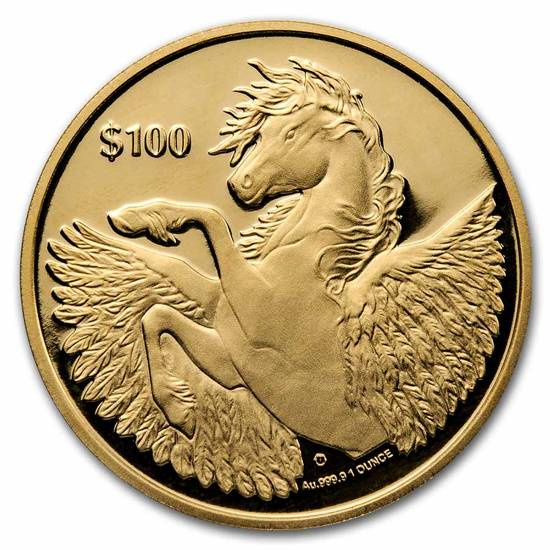 British Virgin Islands: Pegasus 1 oz Gold 2022