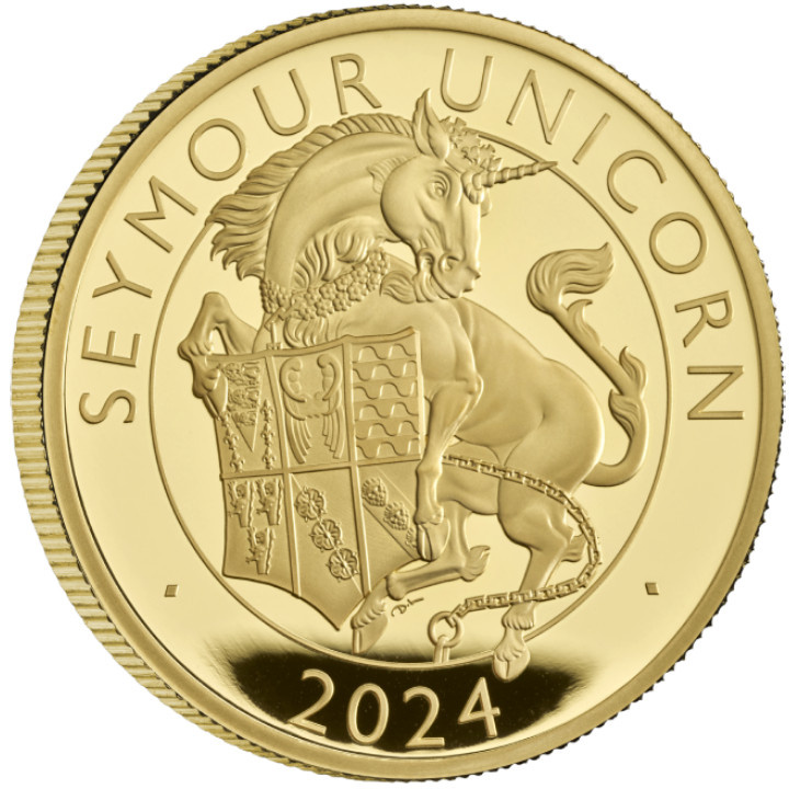 The Royal Tudor Beasts: The Seymour Unicorn 1 uncja Złota 2024 Proof