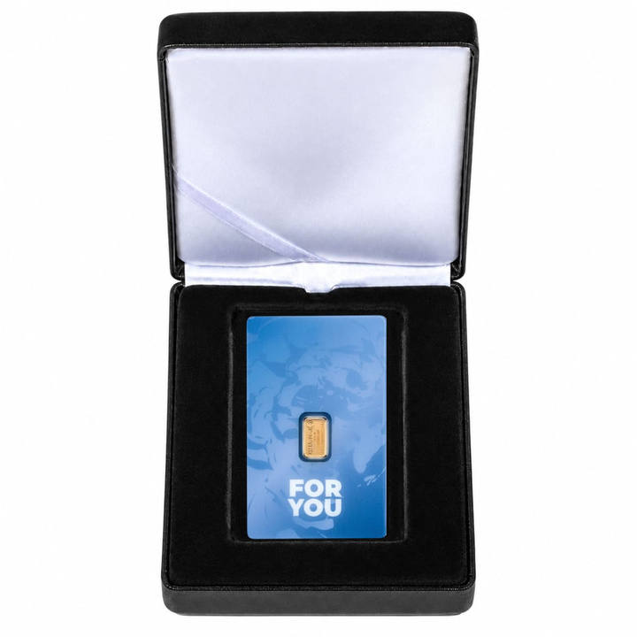 1 g C.Hafner For You (blue packaging) gold bar in a presentation case – gift set