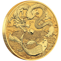 Chinese Myths and Legends: Dragon & Koi 1 uncja Złota 2024