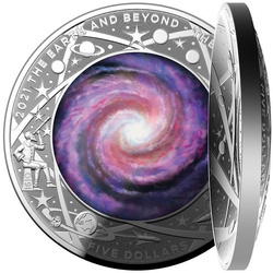 Earth and Beyond: Mléčná dráha 1 unce stříbra 2021 Proof