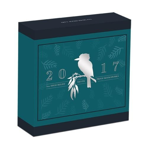 Kookaburra 5 once d'argento 2017 Proof Alto rilievo