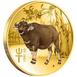 Lunar III: El Año del Búfalo 1/10 oz Oro coloreado 2021