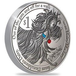 Nuova Zelanda: Hairy Maclary dalla latteria Donaldson colorata 1 oncia d'argento 2023 Proof