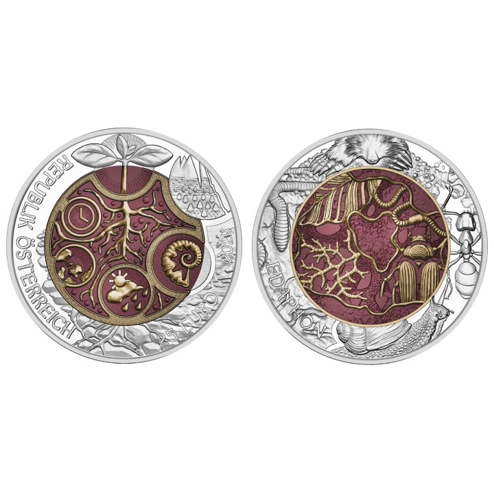 Niobium Series: Edaphon coloured 25 Euro Silver 2024