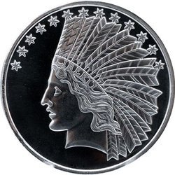 Classic Design: Indian Head Design 1 uncja Srebra Round