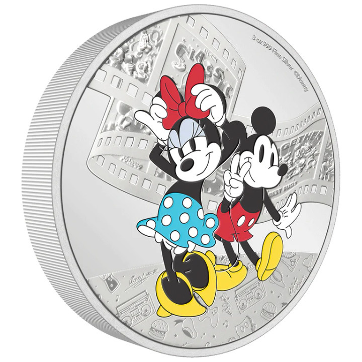 Niue: Disney Mickey & Friends -Mickey & Minnie színes 3 uncia ezüst 2023 Proof