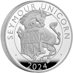 Le bestie reali dei Tudor: l'unicorno di Seymour 5 once d'argento 2024 Proof