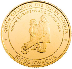 Zambia Queen Mother Gold 1000 Kwacha 1999 Proof
