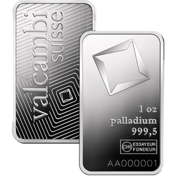 Valcambi 1 uncia palládiumrudacska