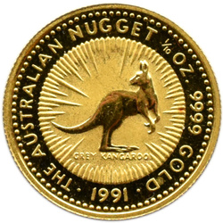 Australský klokan – nugát 1/10 unce zlata 1991