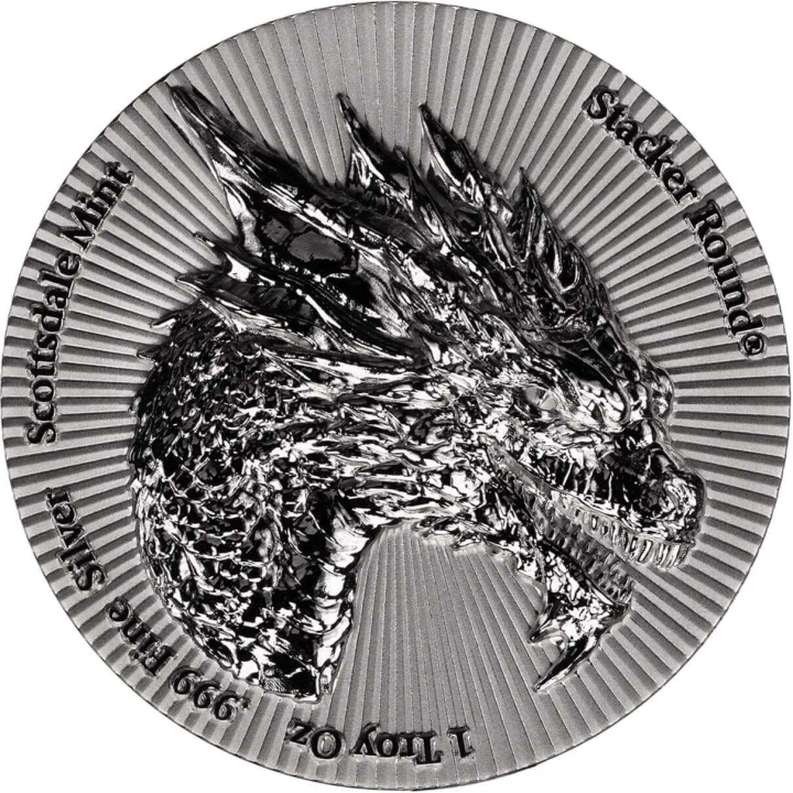 Silver Medal Scottsdale Mint: Dragon Stacker 1 oz Silver
