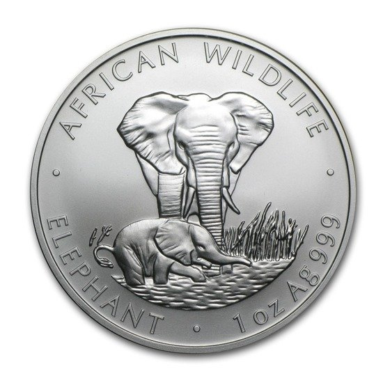 1999 Zambia 1 oz Silver Elefant