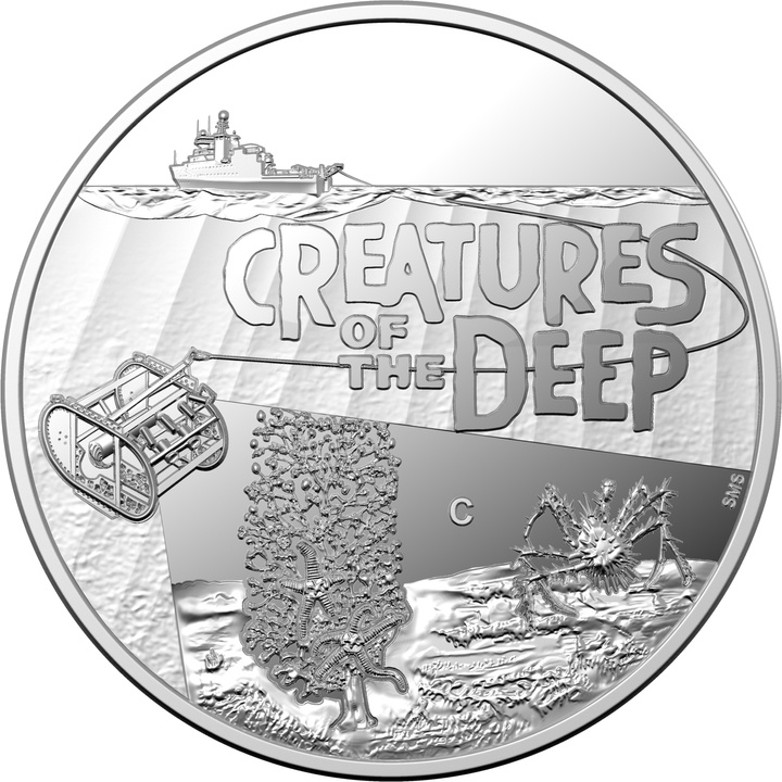 Creatures of the Deep $1 "C" Mintmark Plata 2023 Proof