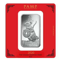 Lingote de Plata de 100 gramos Lunar Series Año de la Rata