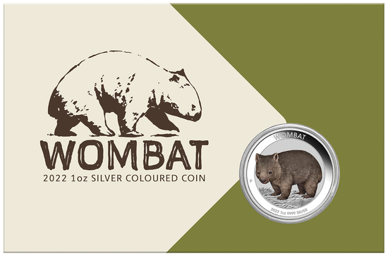 Australian Wombat coloured 1 oz Silbermünze 2022