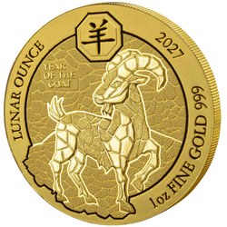 Monedă de aur Lunar Ounce - Anul Caprei 1 uncie de aur 2027