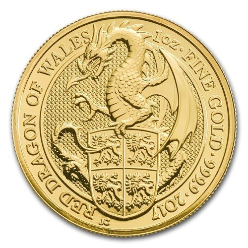 Bestiile Reginei: Dragonul Roșu al Țării Galilor 1 oz aur 2017