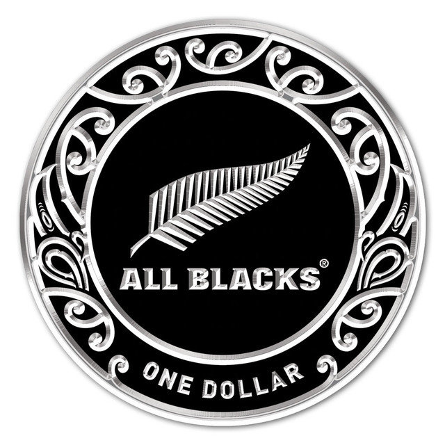All Blacks színes 1 uncia ezüst 2019 Specimen