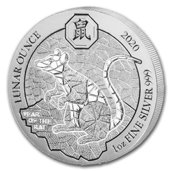 Rwanda: Lunar - Jahr der Ratte 1 oz Silber 2020