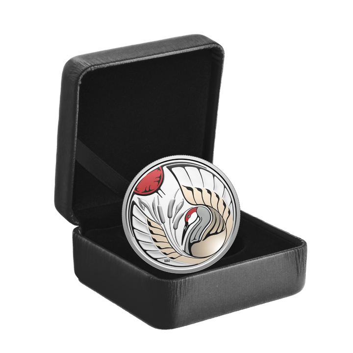 Srebrna Moneta Canada: Clan Animals - Sandhill Crane kolorowany $15 Srebro 2026 Proof