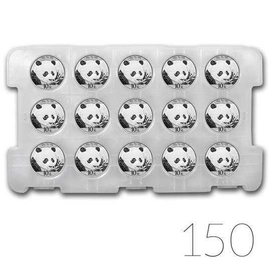 Chińska Panda 30 gramów Srebra 2018, PAKIET 150 SZTUK